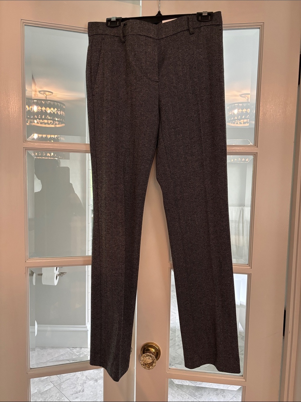 NWT Ann Taylor Women's Gray Herringbone Tailored Dress Pants